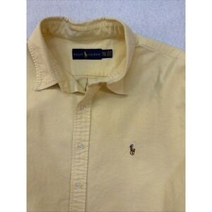 Polo Ralph Lauren Shirt Mens XXL LS Yellow Spring Button Down Flesh Pony READ
